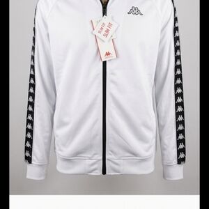 New Kappa 222 Banda Anniston Slim Track Jacket White/Black - Size XL